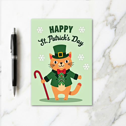 Happy St Patricks Day Cat Card