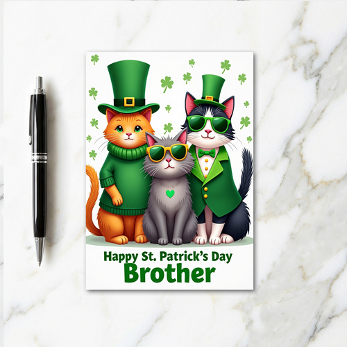 Happy St Patricks Day Cats Card
