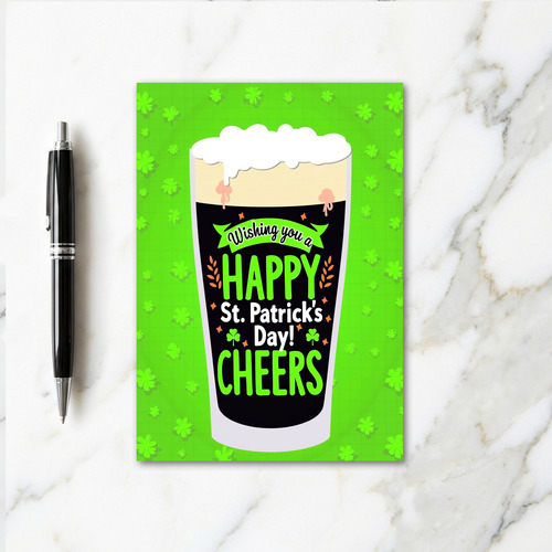 Happy St Patricks Day Cheers Card
