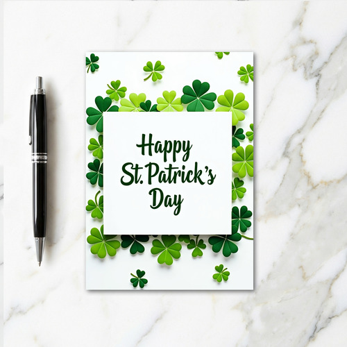 Happy St Patricks Day Clover Card