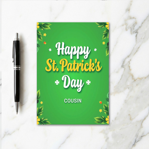 Happy St Patricks Day Cousin Card