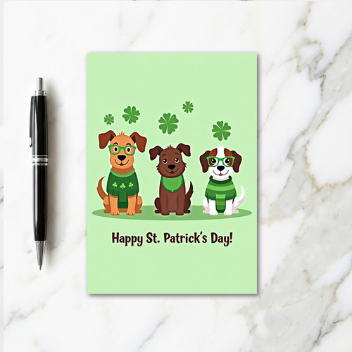 Happy St Patricks Day Dog Card