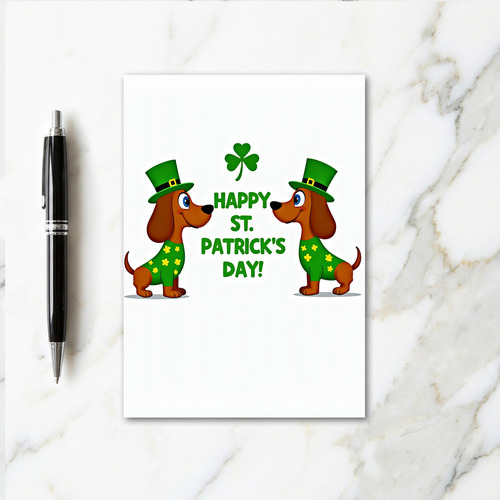 Happy St Patricks Day Dogs Card