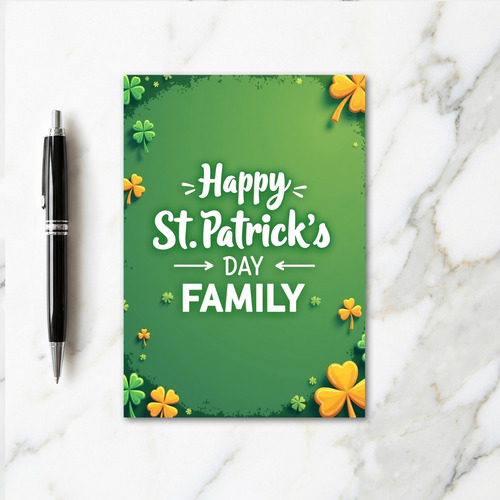 Happy St Patricks Day Family Card