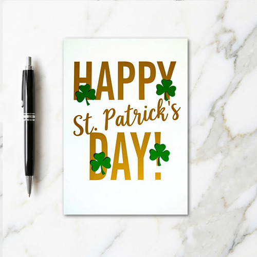 Happy St Patricks Day Gold Card