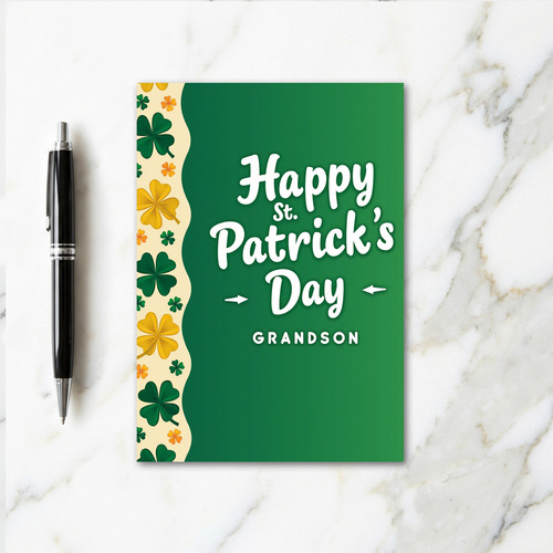 Happy St Patricks Day Grandson Card