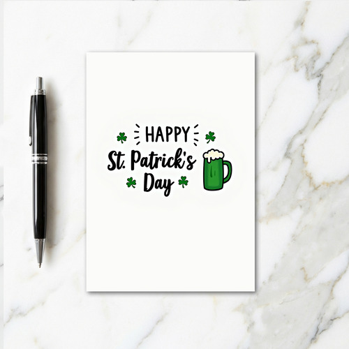 Happy St Patricks Day Green Beer Card