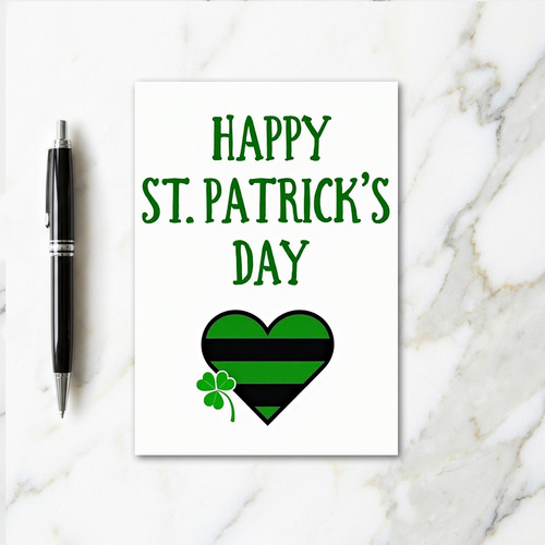 Happy St Patricks Day Green Heart Card