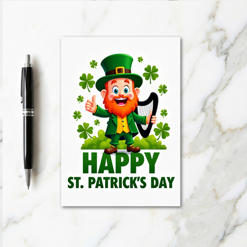 Happy St Patricks Day Leprechaun Card
