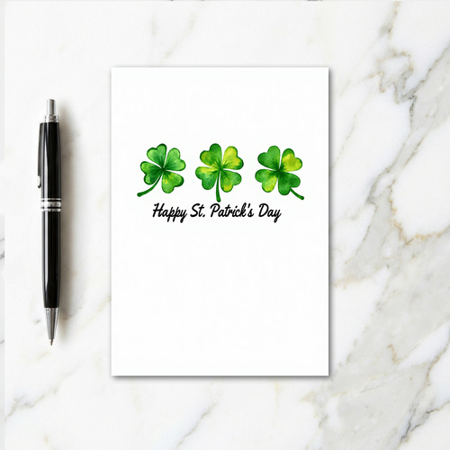 Happy St Patricks Day Shamrock Card