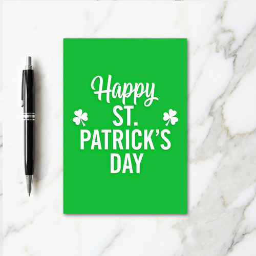 Happy St Patricks Day Text Card