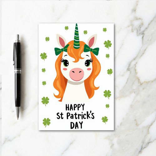Happy St Patricks Day Unicorn Card