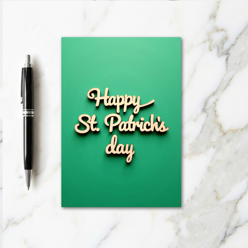 Happy St Patricks Day Wood Card