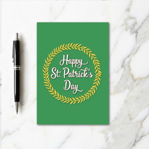 Happy St Patricks Day Wreath Card