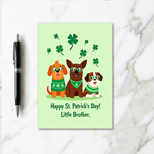 Happy St Patricks Little Brother Card