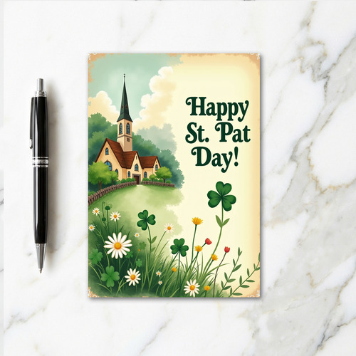 Happy St Pats Day Scene Card