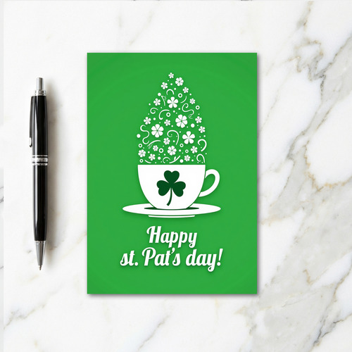 Happy St Pats Day Teacup Card
