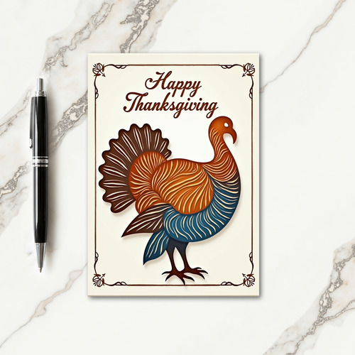 Happy Thanksgiving Artistic Fowl Card