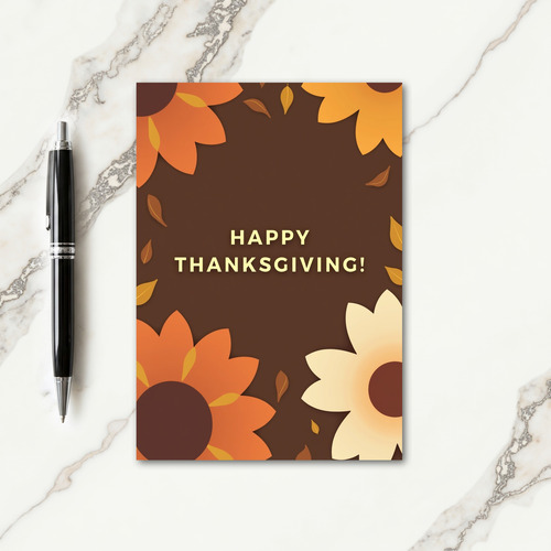 Happy Thanksgiving Autumn Bloom Card