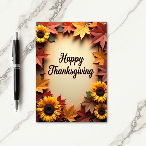 Happy Thanksgiving Autumn Frame Card