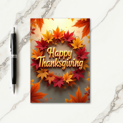 Happy Thanksgiving Autumn Leaf Card