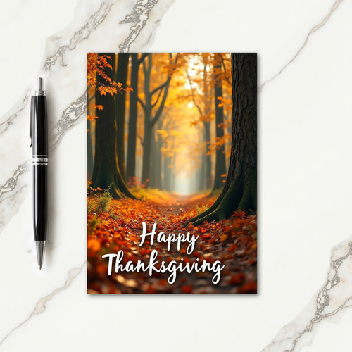 Happy Thanksgiving Autumn Path Card