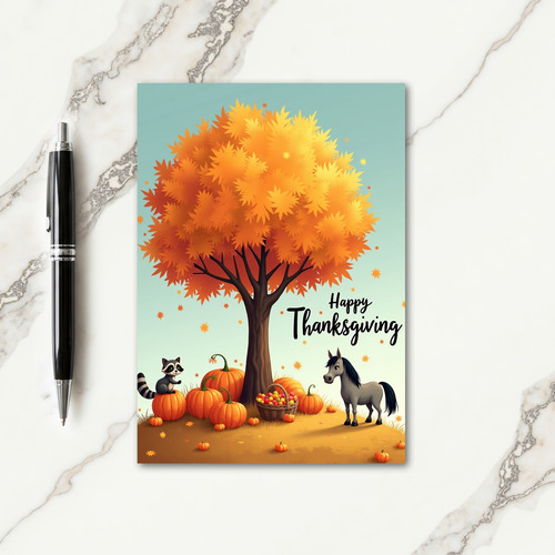 Happy Thanksgiving Autumn Tree Card thumbnail