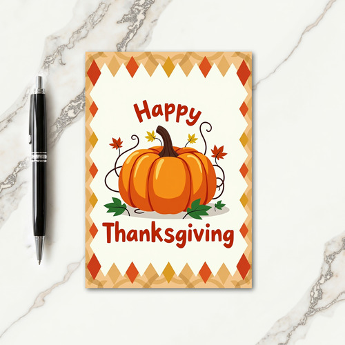 Happy Thanksgiving Autumn Vines Card thumbnail