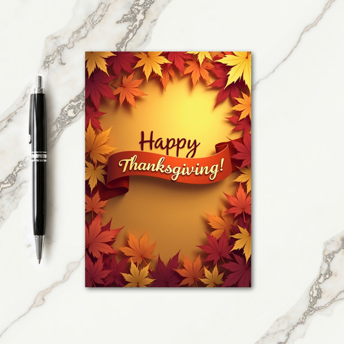 Happy Thanksgiving Banner Card