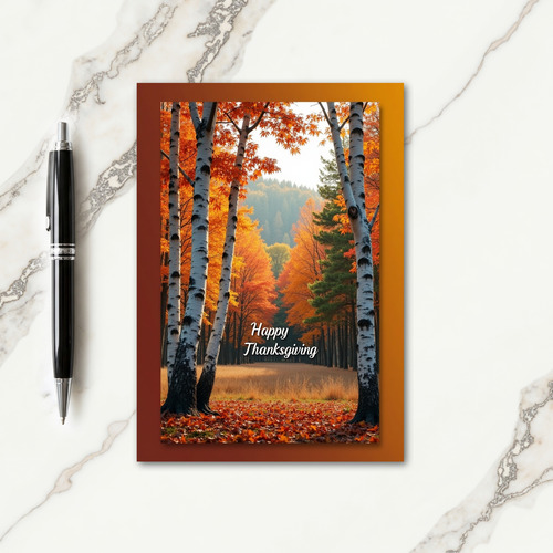 Happy Thanksgiving Birch Grove Card