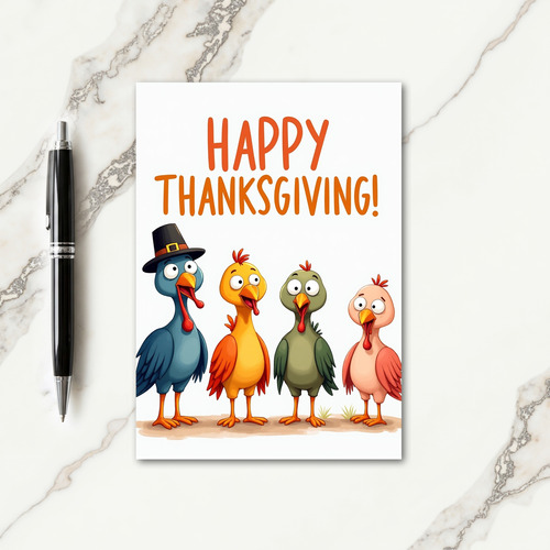 Happy Thanksgiving Birds Card thumbnail