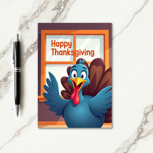 Happy Thanksgiving Blue Bird Card thumbnail