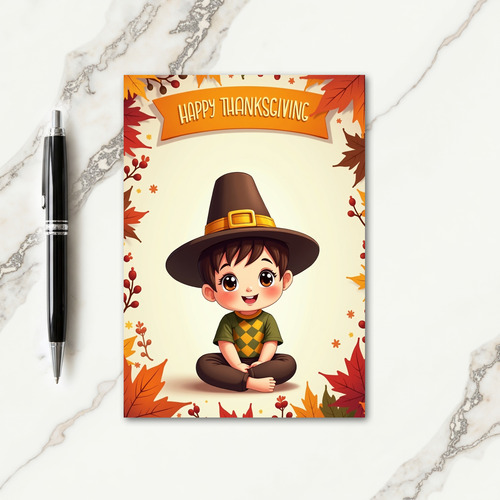 Happy Thanksgiving Boy Card
