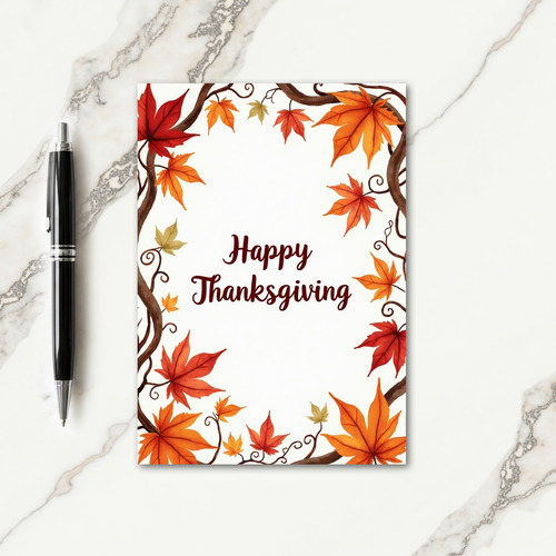 Happy Thanksgiving Branches Card thumbnail