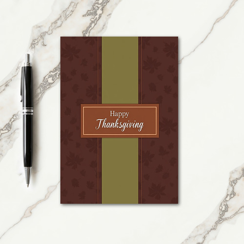 Happy Thanksgiving Brown Leaves Card