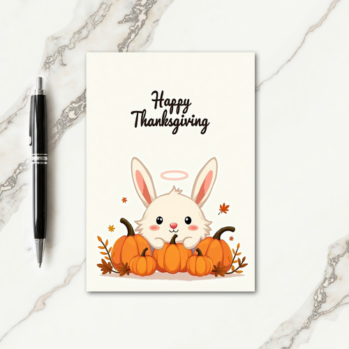 Happy Thanksgiving Bunny Card