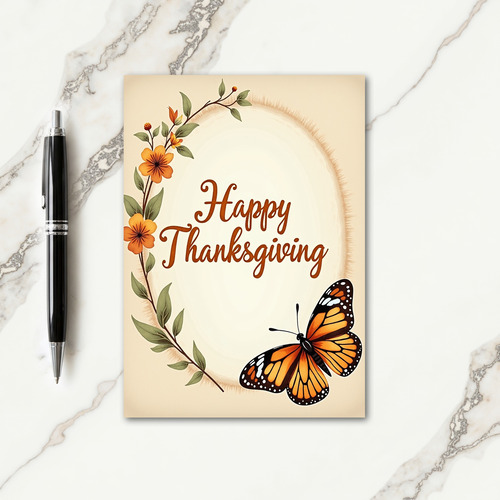 Happy Thanksgiving Butterfly Card