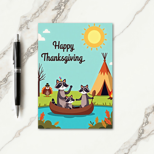 Happy Thanksgiving Canoe Journey Card