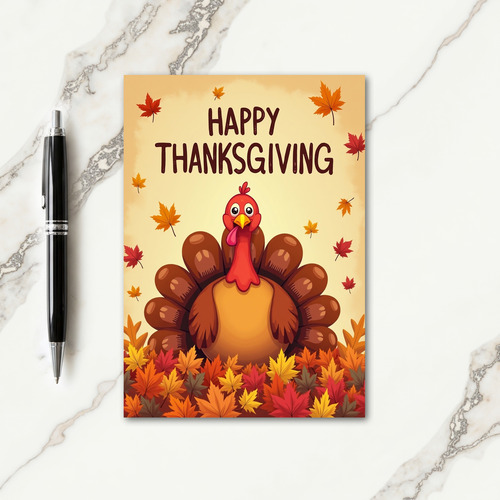 Happy Thanksgiving Cheerful Bird Card