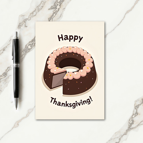 Happy Thanksgiving Chocolate Cake Card