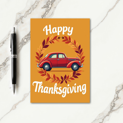 Happy Thanksgiving Classic Auto Card