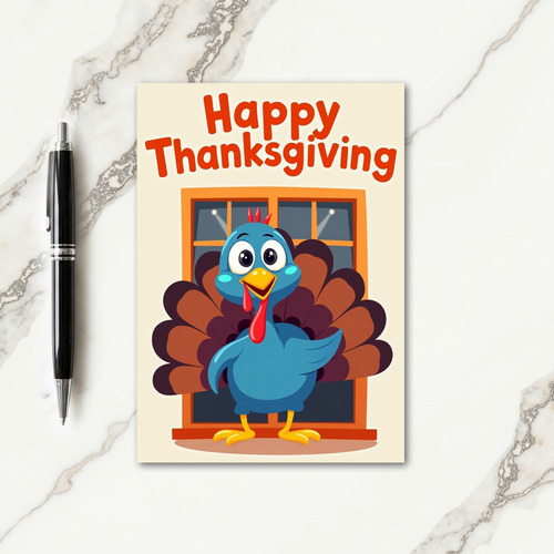 Happy Thanksgiving Colorful Bird Card thumbnail