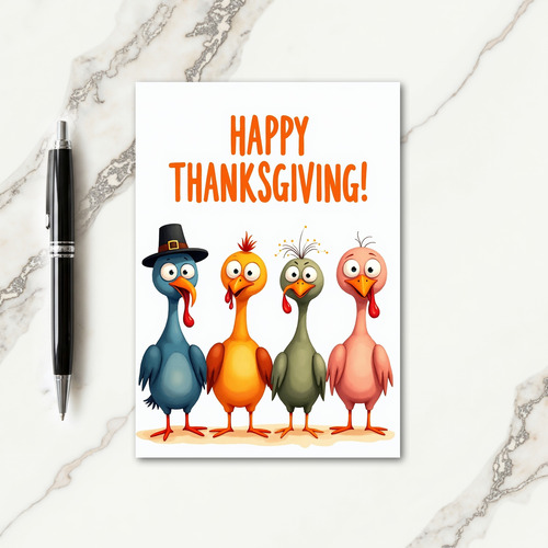 Happy Thanksgiving Colorful Crew Card
