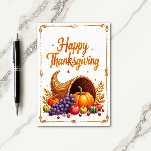 Happy Thanksgiving Cornucopia Card thumbnail