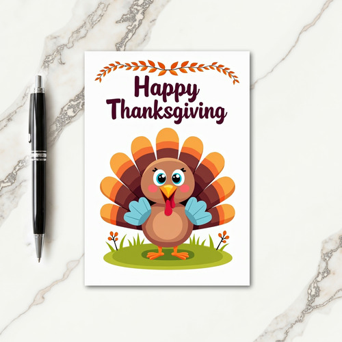 Happy Thanksgiving Cute Fowl Card thumbnail