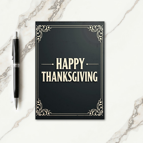 Happy Thanksgiving Elegant Card thumbnail