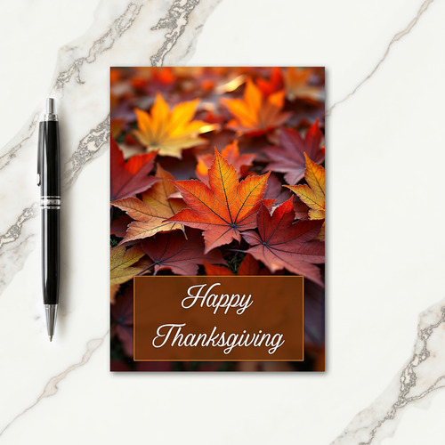 Happy Thanksgiving Fall Foliage Card