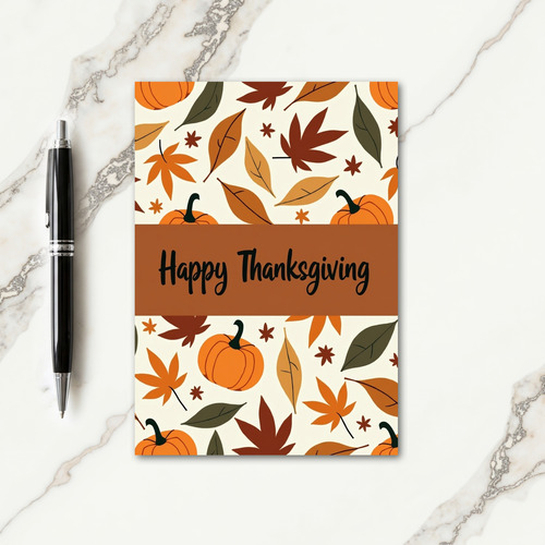 Happy Thanksgiving Fall Gourds Card