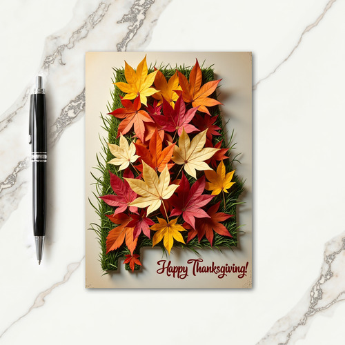 Happy Thanksgiving Fall Leaves Card