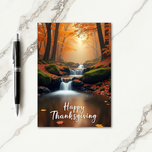 Happy Thanksgiving Falls Card
